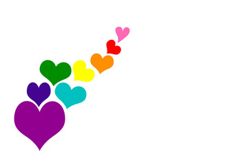 Rainbow hearts on white - 242765121