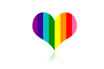Rainbow hearts on white