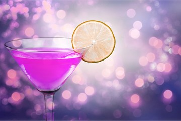Glass of alcohol  cocktail on background