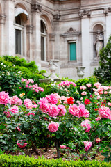 Classic facade with roses