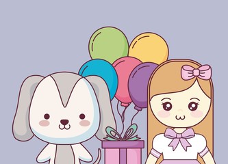 cute little doll happy birthday card