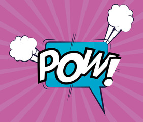 expression bubble with pow pop art style