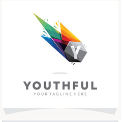 Letter Y Logo Design with Colorful Polygon Comet, Logo Design Template Inspiration, App Icon Design