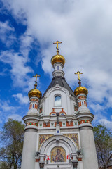 Fototapeta na wymiar Chapel of St. Catherine at the Labor square in Ekaterinburg 2018