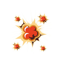 explosion pop art isolated icon