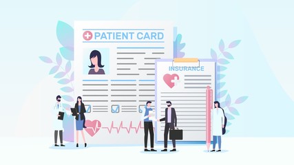 Obraz premium Health Insurance Program Flat Vector Concept