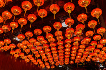 Naklejka premium Red lanterns during for Chinese new year festival