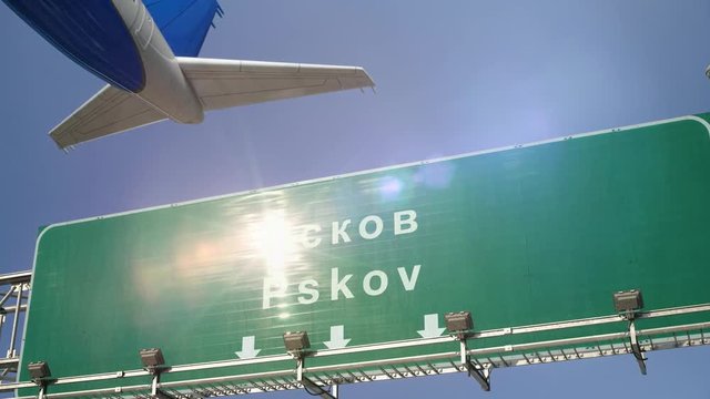 Airplane Take off Pskov
