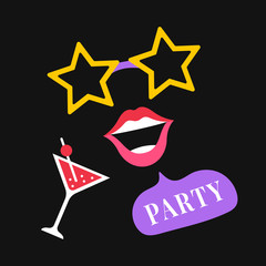 Party photo booth props vector