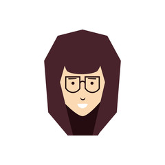 head of young woman with eyeglasses