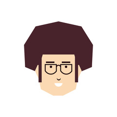 head of young man with eyeglasses