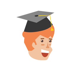 head of young man with hat graduation