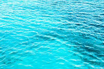 Fototapeta na wymiar Background shot of aqua sea water surface ,bokeh (out of focus)