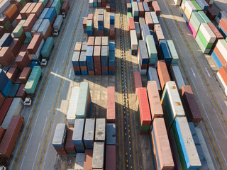 Container terminal handling area, aerial view