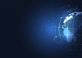 Global network connection. World map point and line composition concept of global business. Vector Illustration