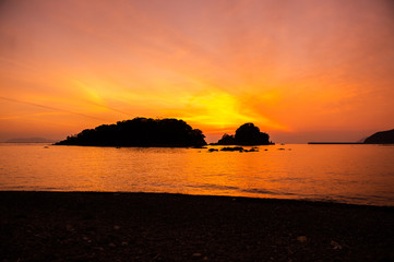 咸陽島の夕日