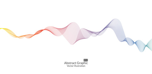 Abstract colorful wave lines isolated on white background for elements in concept business presentation, Brochure, Flyer, Science, Technology. Vector illustration