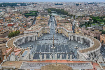 Aerial view St Peter Square (Piazza San Pietro)
