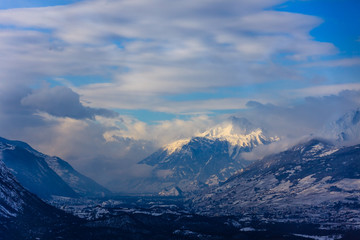Fototapeta na wymiar Winter and Snow in the Swiss Alps