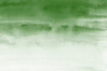 Green ink and watercolor textures on white paper background. Paint leaks and ombre effects. Hand painted abstract image. © artistmef