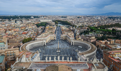 Aerial view St Peter Square (Piazza San Pietro)