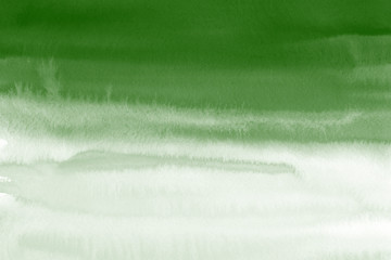 Green ink and watercolor textures on white paper background. Paint leaks and ombre effects. Hand painted abstract image.