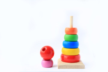 Colorful wooden toys for kids