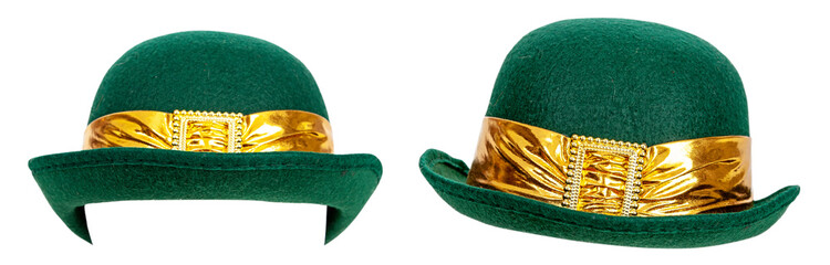 St Patricks Derby Hat Different Positions Isolated