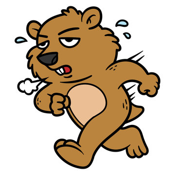Cartoon Groundhog Character Running