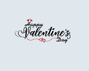 Hand sketched Happy Valentine's Day text as Valentine's Day logotype badge/icon. Valentine's Day poster/card/invitation/banner.