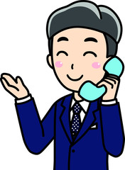  男性-会社員サラリーマンコールセンターテレアポ