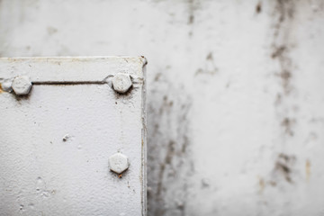 Old rusty white metal. The rust on metal background. Grunge wall background