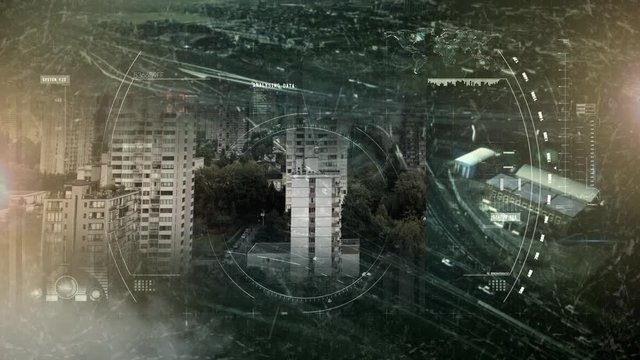 aerial view of city and interface