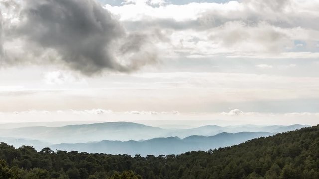 Clouds moving over mountains of Cyprus cinemagraph