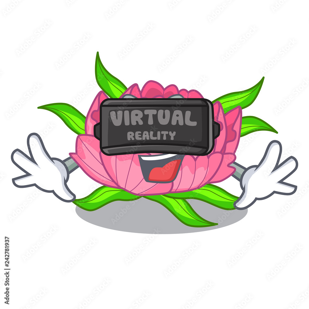 Sticker Virtual reality flower tree poeny in character form