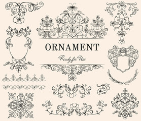 Vintage flourish ornament illustration
