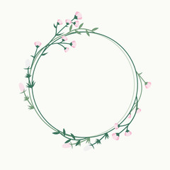 Floral frame badge illustration