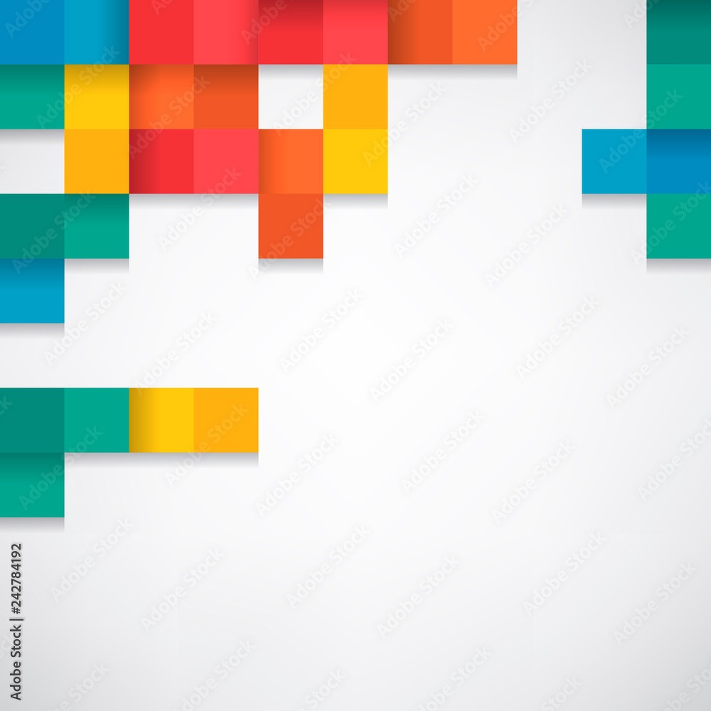 Canvas Prints colorful blocks on blank white background vector