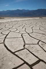 Death Valley Nation Park - Deep Dry Cracks on Desert Ground