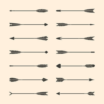 Set of gray stylish arrow vectors