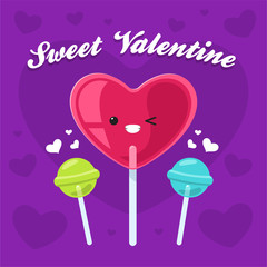 Heart Shaped candy. Vector Illustration