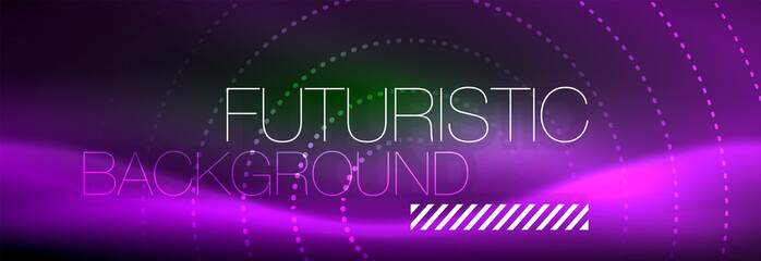 Vector purple neon dotted circle background