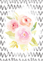 Cute Watercolor Flower Printable Card Background