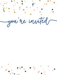 Obraz na płótnie Canvas Cute Party Invitation Template. You're Invited Party Invitation Background, Printable Invite