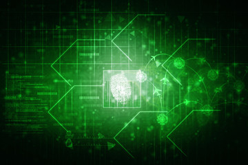 
Fingerprint Scanning Technology Concept 2d Illustration