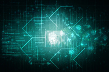 

Fingerprint Scanning Technology Concept 2d Illustration