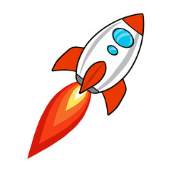 Rocket ship icon, Vector illustration.