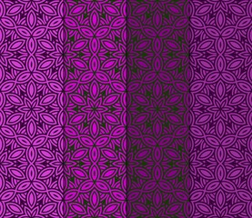 Set of Art Deco Pattern Of Geometric Elements. Seamless Pattern. Vector Illustration. Purple color