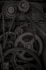 Rotating gears with black and white
