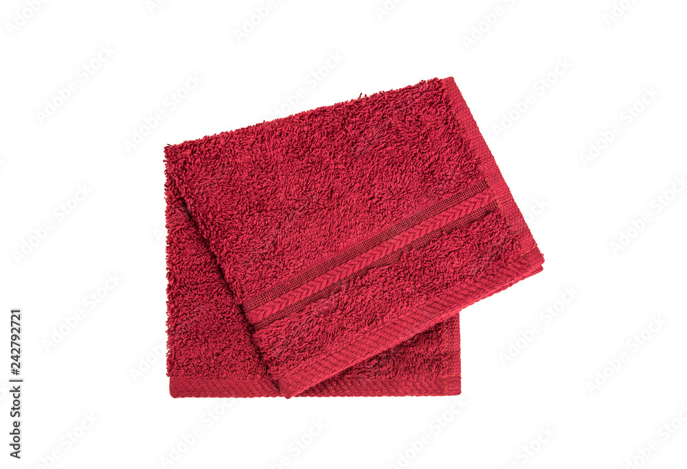 Wall mural Red towel isolated on white background